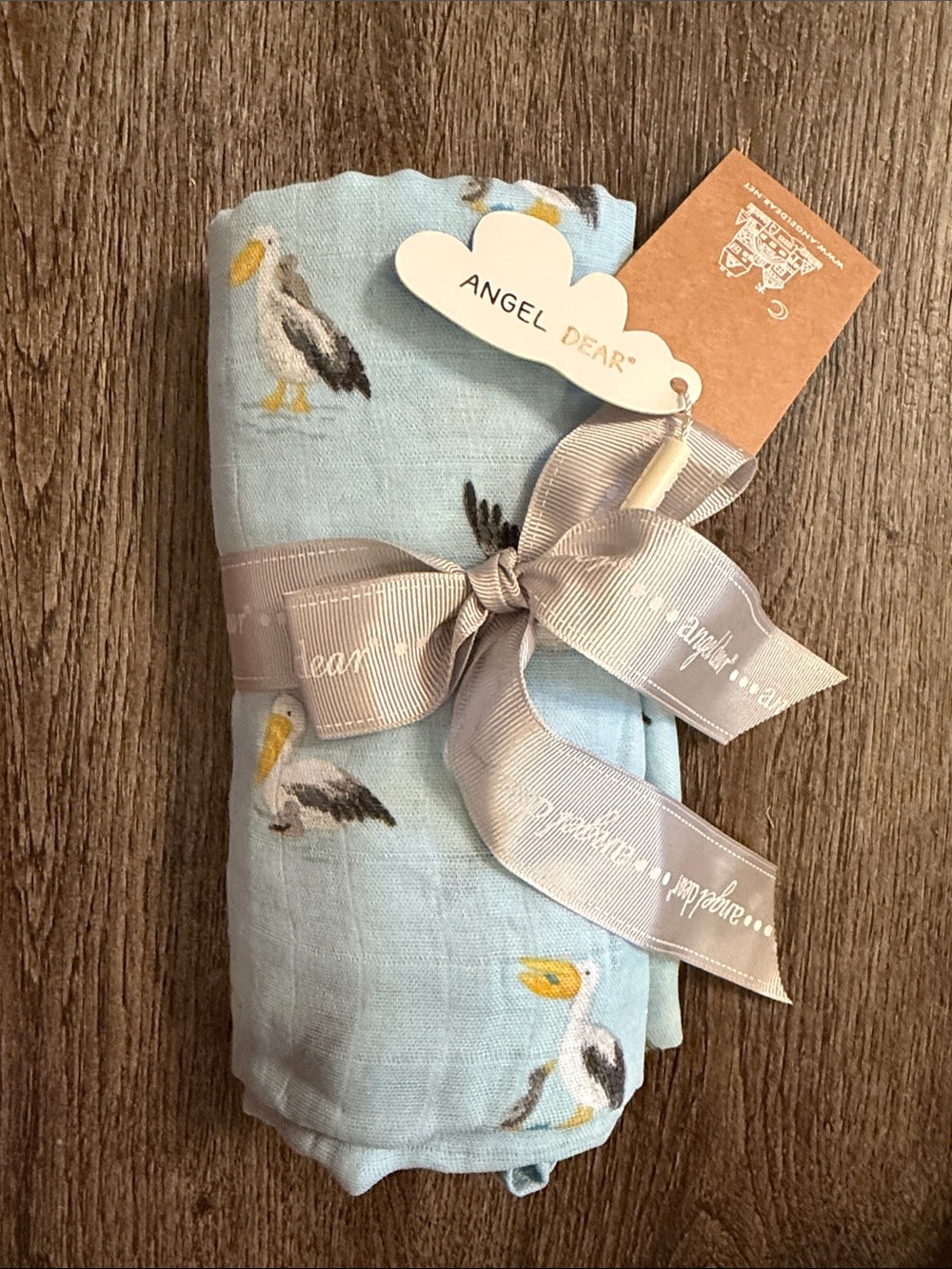 NEW Angel Dear Baby stork pelican cotton Muslin Swaddle Blanket Lightweight